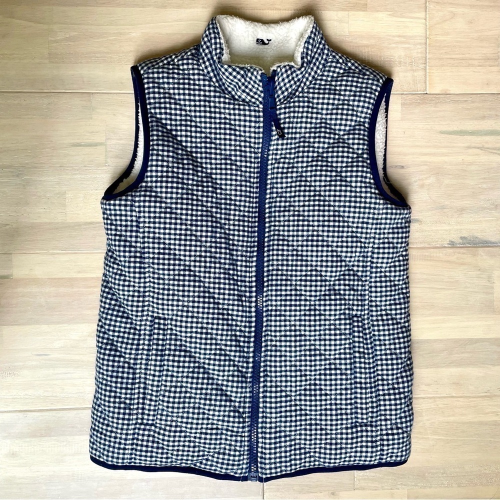 VINEYARD VINES KIDS REVERSIBLE VEST Medium 10/12 Navy White